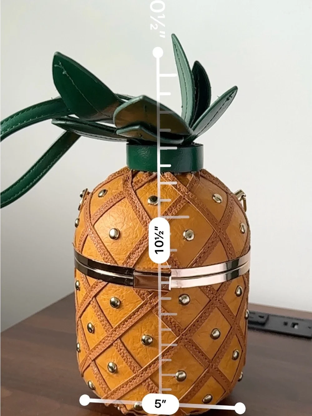 Diophy Leather Pineapple Crossbody Bag